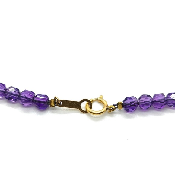 Natural Amethyst Necklace 18K Yellow Gold - Picture 3 of 10